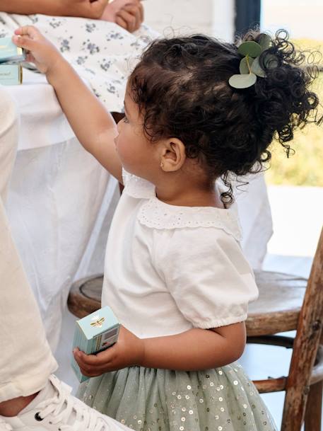 Occasion Wear T-Shirt & Tulle Skirt for Baby Girls sage green 