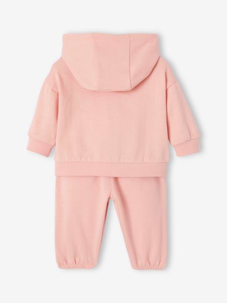 Sports Combo: Zipped Hoodie & Bottoms, for Babies pale pink 