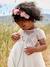 Short Sleeve Dress with Button-Up & Sequins at the Back white 