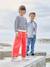 wide-leg trouser for girls navy blue+red 