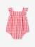 Sleeveless gingham sleepsuit raspberry pink 