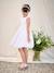 Dual Fabric Occasion Wear Dress in Broderie Anglaise & Tulle, for Girls white 