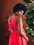 Long Cotton Gauze Dress for Maternity pomegranate 