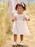Short Sleeve Dress with Button-Up & Sequins at the Back white 