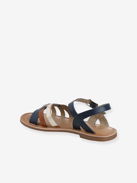 Fancy Leather Sandals for Children set blue 