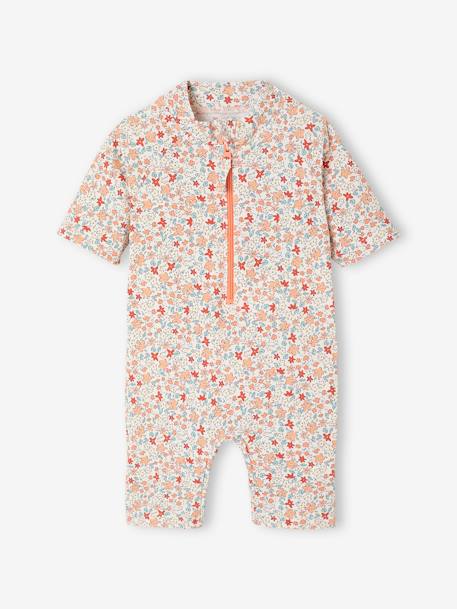 UV-Protection Swimsuit with Integrated Nappy, for Baby Girls coral 