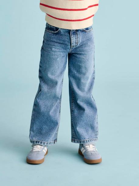 Wide-Leg MorphologiK Jeans for Girls, Medium Hip deep blue+denim grey+light blue+medium blue 
