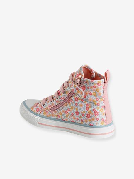 High Top Trainers in Fancy Fabric, for Girls printed white 