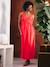 Long Cotton Gauze Dress for Maternity pomegranate 