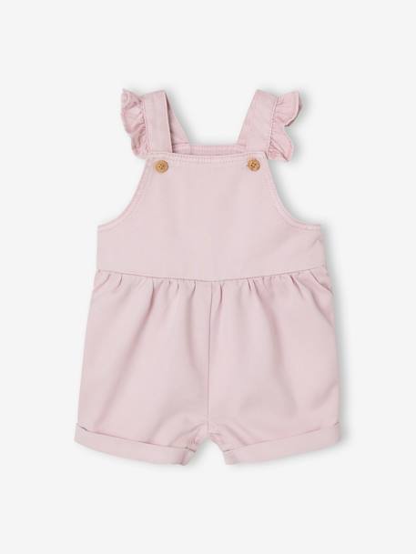 Short cotton and lyocell dungarees for babies lilac 