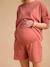 Cool Mom' Sweatshirt & Fleece Shorts Set for Maternity terracotta 