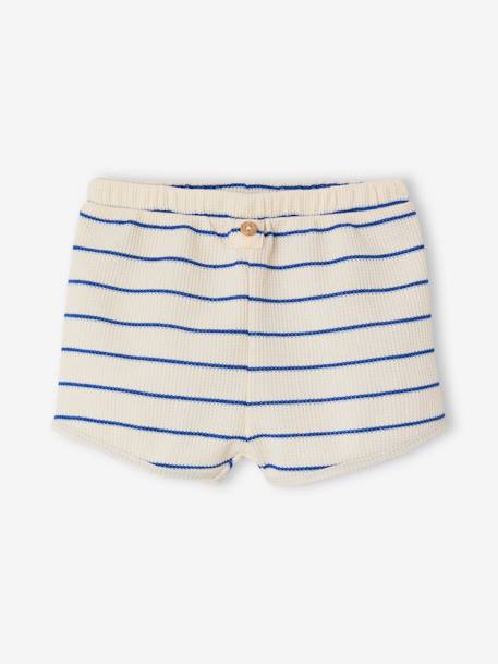 Honeycomb sleepsuit set, T-shirt and shorts ecru 