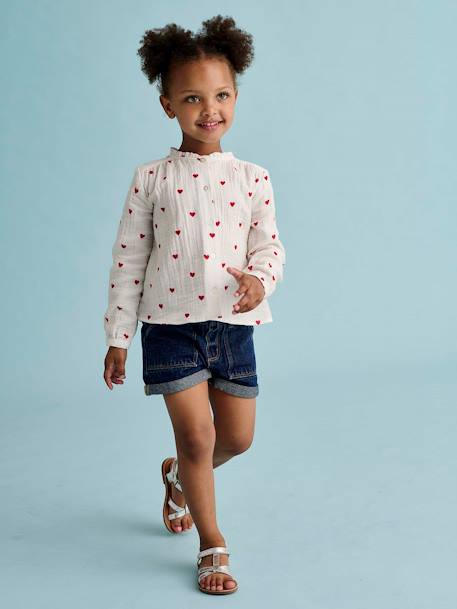 Girls' denim shorts - BASICS brut denim+light blue 