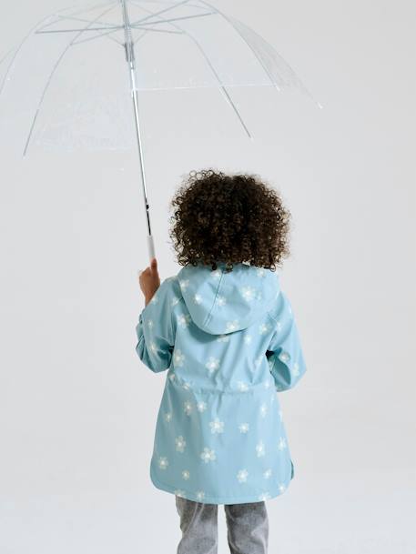 Hooded Raincoat with Magical Motifs for Girls blush+GREEN MEDIUM ALL OVER PRINTED+pale pink+rose+sky blue 