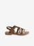 Leather Sandals with Straps, for Girls caramel+Light Brown+multicoloured+set brown 