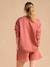 Cool Mom' Sweatshirt & Fleece Shorts Set for Maternity terracotta 