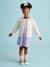 Printed Quilted Jacket & Dress Set for Girls rose+violet 