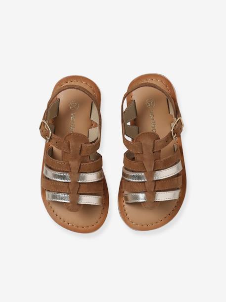 Multi-Strap Leather Sandals for Girls, Designed for Autonomy 6510+caramel+multicoloured 