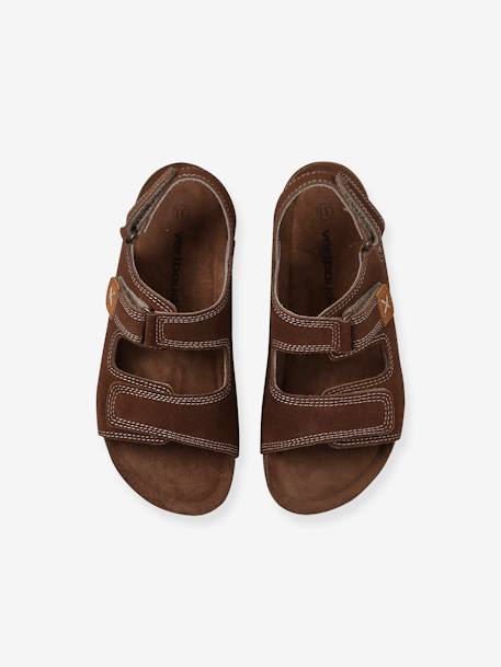Leather Hook-&-Loop Sandals for Children camel 