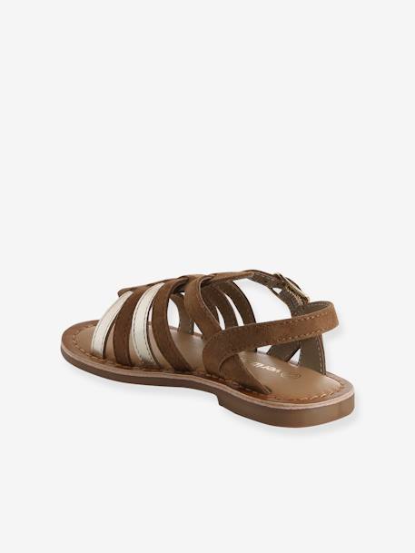 Multi-Strap Leather Sandals for Girls, Designed for Autonomy 6510+caramel+multicoloured 