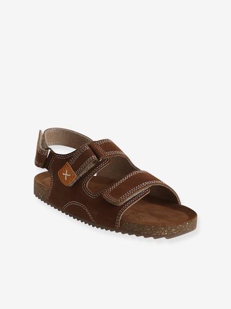 Leather Hook-&-Loop Sandals for Children camel 