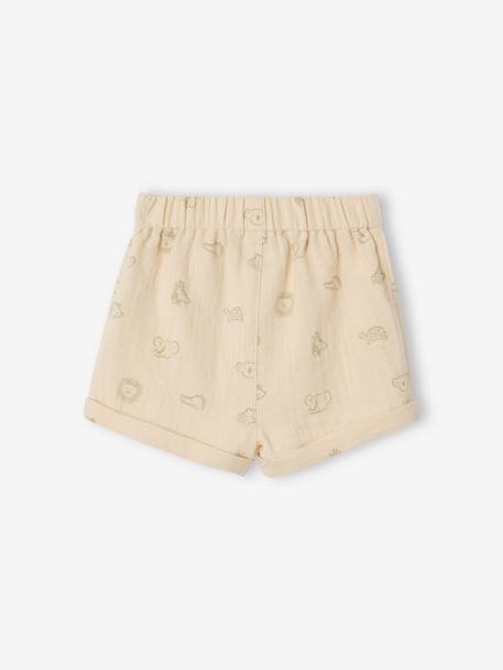 Pack of 2 jungle baby shorts khaki 