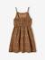 Cotton Gauze Strappy Dress for Girls beige+coral+emerald green 