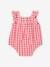 Sleeveless gingham sleepsuit raspberry pink 