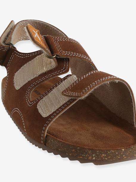 Leather Hook-&-Loop Sandals for Children camel 