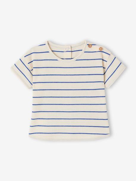 Honeycomb sleepsuit set, T-shirt and shorts ecru 