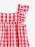 Sleeveless gingham sleepsuit raspberry pink 