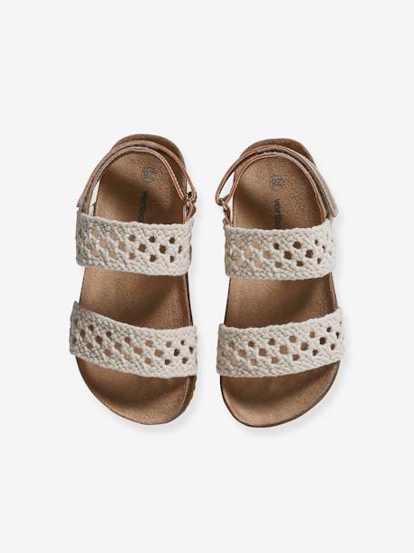 Sandals with Crochet-Effect Straps, Designed for Autonomy beige 