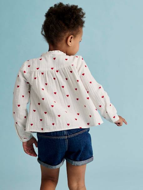 Girls' denim shorts - BASICS brut denim+light blue 