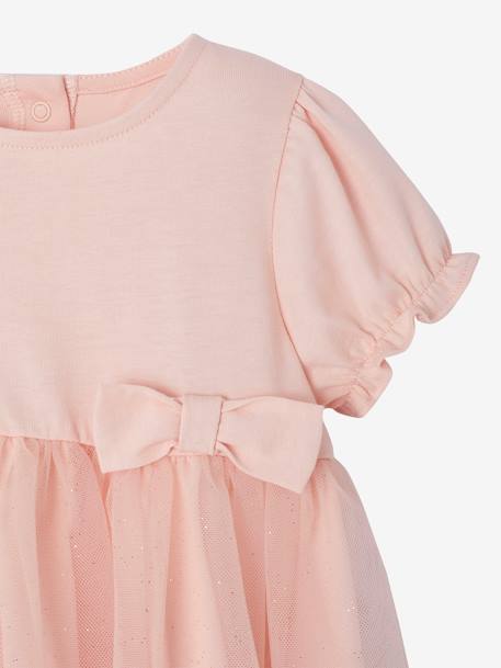 Occasion Wear Dress in Tulle & Glitter, for Babies pale pink 