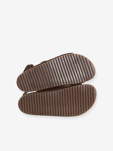 Leather Hook-&-Loop Sandals for Children camel 