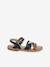 Pair of Fancy Strappy Leather Sandals for Children, Designed for Autonomy set blue 