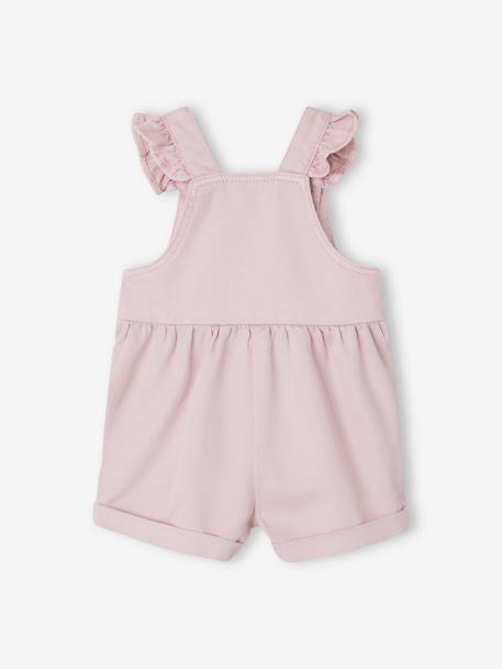 Short cotton and lyocell dungarees for babies lilac 