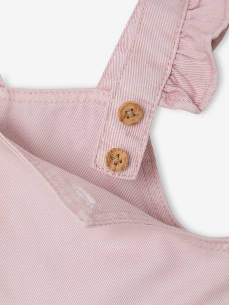 Short cotton and lyocell dungarees for babies lilac 