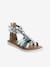 Leather Gladiator Sandals for Children, Designed for Autonomy silver 