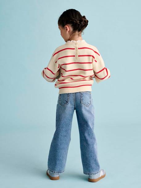Wide-Leg MorphologiK Jeans for Girls, Medium Hip deep blue+denim grey+light blue+medium blue 