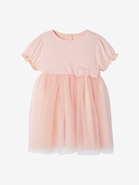 Occasion Wear Dress in Tulle & Glitter, for Babies pale pink 