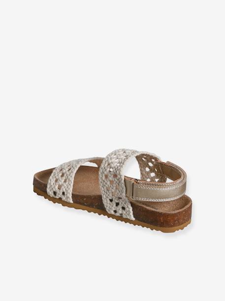 Sandals with Crochet-Effect Straps, Designed for Autonomy beige 