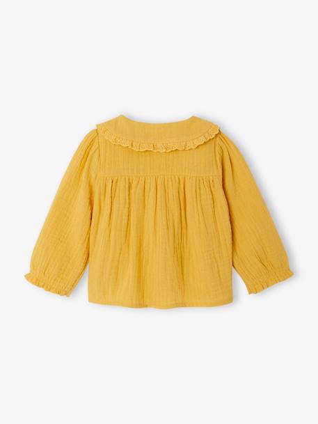 Baby cotton gauze shirt ochre 