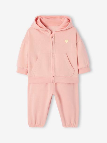 Sports Combo: Zipped Hoodie & Bottoms, for Babies pale pink 
