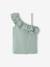 Top with Asymmetrical Frill for Girls coral+ecru+sage green 