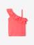 Top with Asymmetrical Frill for Girls coral+ecru+sage green 
