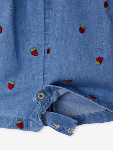 Lightweight Denim Playsuit for Babies double stone 