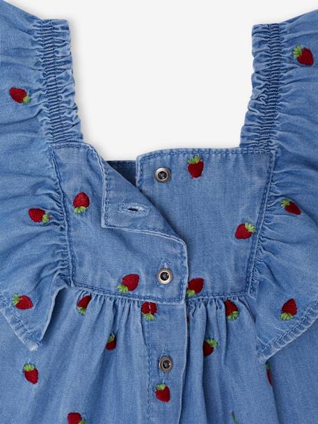 Lightweight Denim Playsuit for Babies double stone 