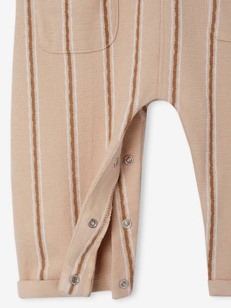 Striped Fancy Knit Jumpsuit for Babies sandy beige 
