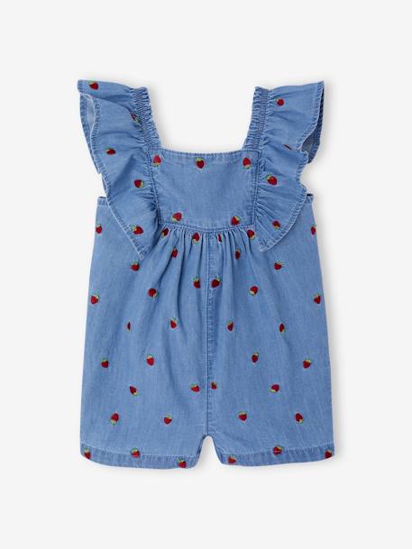 Lightweight Denim Playsuit for Babies double stone 